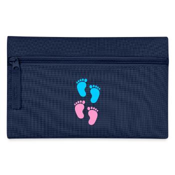 Baby footprints blue and pink - Pencil Case - navy - Front