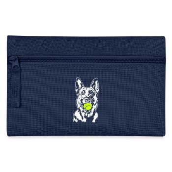 Malinois Ball Balljunkie Hunde Wilsigns - Federtasche - Navy - Vorne