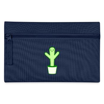 Cactus Prickly Spiny Desert Cacti Flower Pot - Pencil Case - navy - Front
