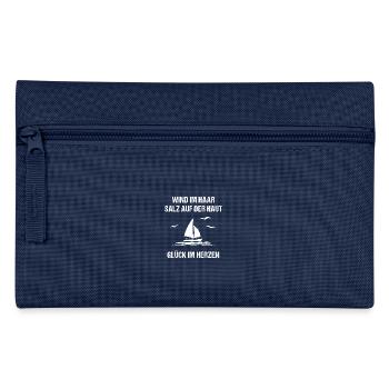 Wind im Haar, Salz auf der Haut, Glück im Herzen - Federtasche - Navy - Vorne