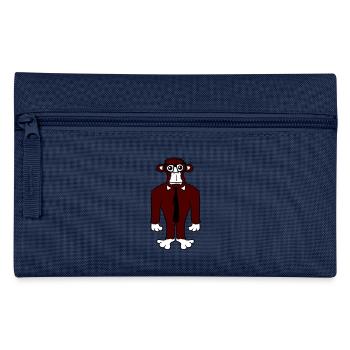 Clever Nerd Gorilla Horn-Rimmed Glasses Geek Tie Fun - Pencil Case - navy - Front