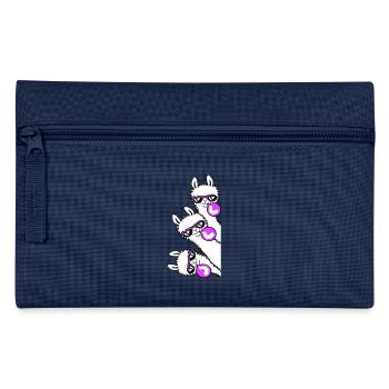 3 Llamas Chewing Gum Team Crew Friends Looking Sideways - Pencil Case - navy - Front