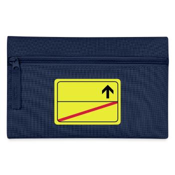 leeres Ortsschild - Federtasche - Navy - Vorne