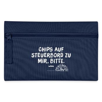 Meerspruch, Chips auf Steuerbord zu mir, bitte. - Federtasche - Navy - Vorne