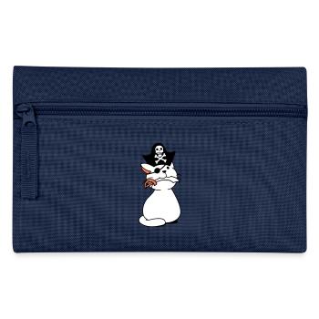 Cute Pirate Cat Buccaneer Eye Patch Hat Saber - Pencil Case - navy - Front