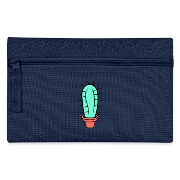 Small Cactus Spines Desert Cacti Flower Pot - Pencil Case - navy - Front