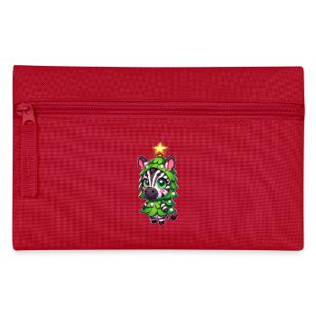 Zebra Christmas Tree Costume Cartoon - Pencil Case - red - Front