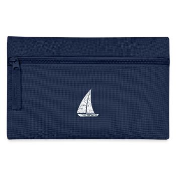 Segelboot Wortwolken Design - Federtasche - Navy - Vorne
