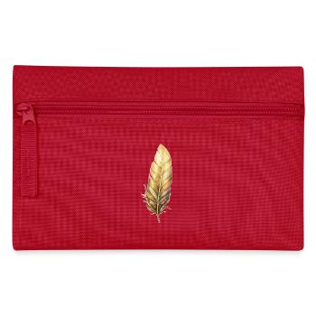 Plumes dorées - Trousse - rouge - Devant