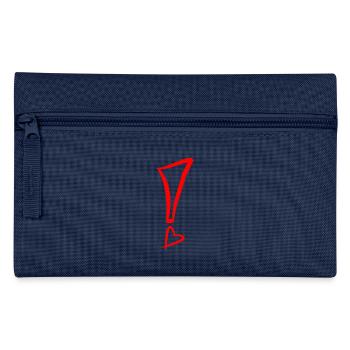 Point d'exclamation avec coeur rouge - Trousse - marine - Devant