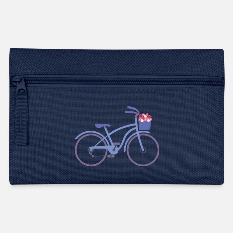 Bicycle flowers - Pencil Case - navy