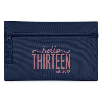 13th Birthday Girls 13 Hello Thirteen Est. 2010 - Pencil Case - navy - Front