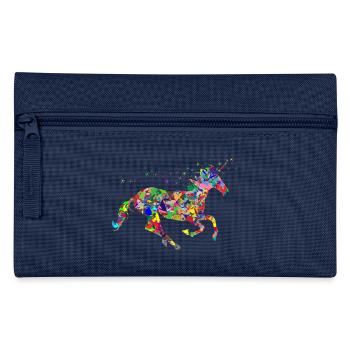 Einhorn Farbkleckse Geschenk Geschenkidee - Federtasche - Navy - Vorne