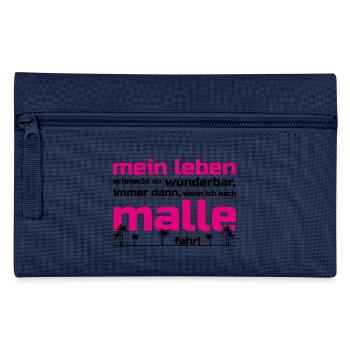 Mein Leben Malle (Schrift pink/schwarz) - Federtasche - Navy - Vorne