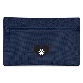 Herz mit Hundepfote - Federtasche - Navy - Vorne