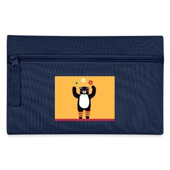Funny teddy bear yellow black - Pencil Case - navy - Front