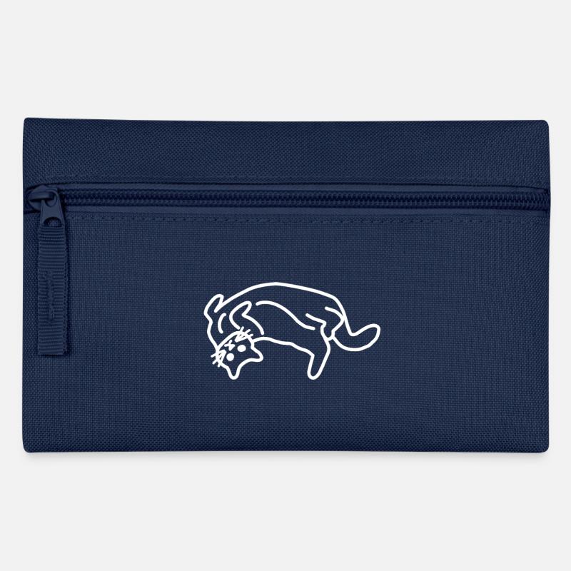 Cats Silhouette - Pencil Case - navy
