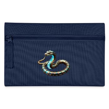 Serpent steampunk aux couleurs irisées métallisées - Trousse - marine - Devant