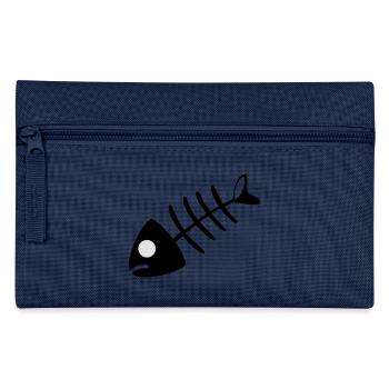 fish bone - Pencil Case - navy - Front