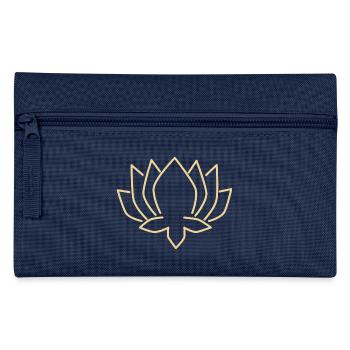 Lotus Blume creme. Blüte in edlem creme gold yoga - Federtasche - Navy - Vorne