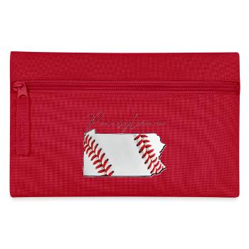 Baseball in der Pennsylvania State Landkarte PA - Federtasche - Rot - Vorne
