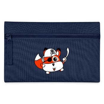 Little Cute Fox Pirate Animal Saber Eye Patch - Pencil Case - navy - Front