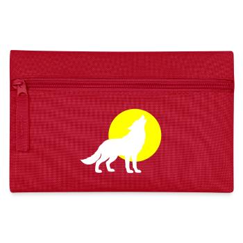 Wolf Silhouette - Federtasche - Rot - Vorne