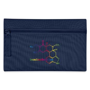 LSD Strukturformel bunter Regenbogen Drogen Rausch - Federtasche - Navy - Vorne