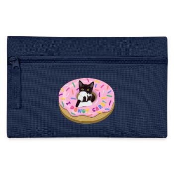 Katze Kira Donut "I DONUT CARE!" - Federtasche - Navy - Vorne