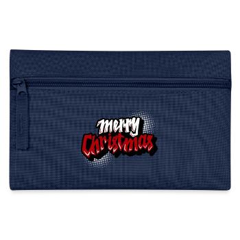 Merry Christmas Retro Script - Federtasche - Navy - Vorne