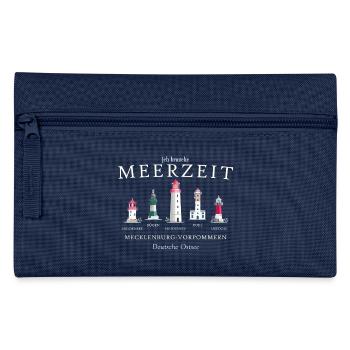 Rügen, Poel, Usedom, Hiddensee Handzeichnung - Federtasche - Navy - Vorne