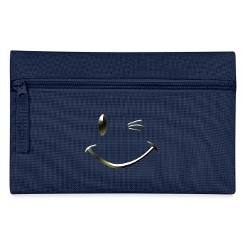 Shirt mit Smiley Zwinkern von Custom - Federtasche - Navy - Vorne