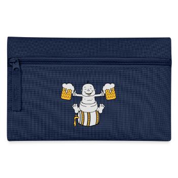 fass bier saufen alkohol glas krug dur - Federtasche - Navy - Vorne