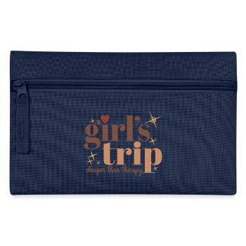 Mädchenreise billiger als Therapie Frauen Squad Vacay - Federtasche - Navy - Vorne