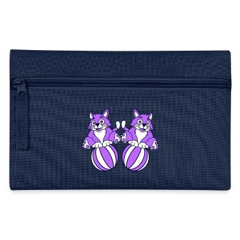 2 Cats Playing Ball Beach Ball Stand Fun Circus - Pencil Case - navy - Front