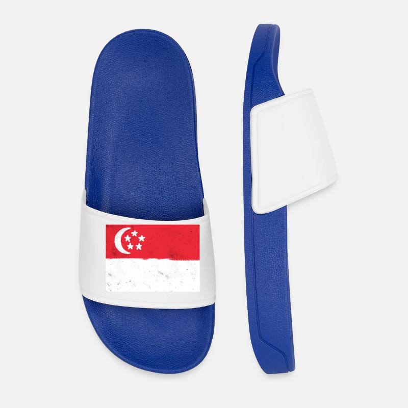 Flagge von Singapur - Männer Badelatschen - Königsblau