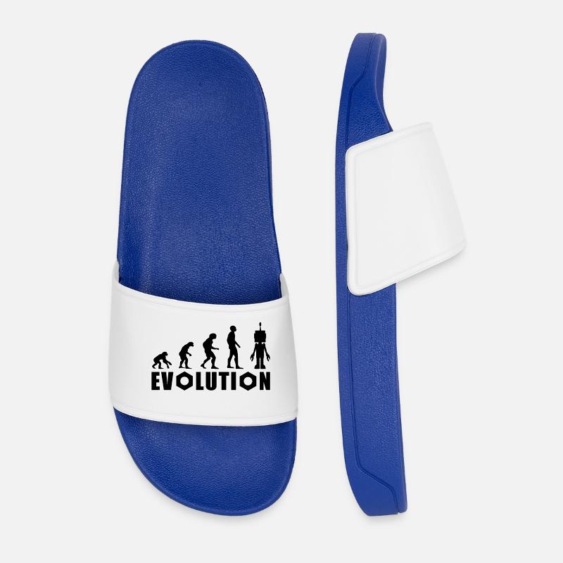 Evolution from human to android - Men’s Pool Sliders - royal blue