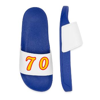 70. 70 YEARS. 70th ANNIVERSARY. 70 YEARS ANNIVERSARY. - Men’s Pool Sliders - royal blue - Front
