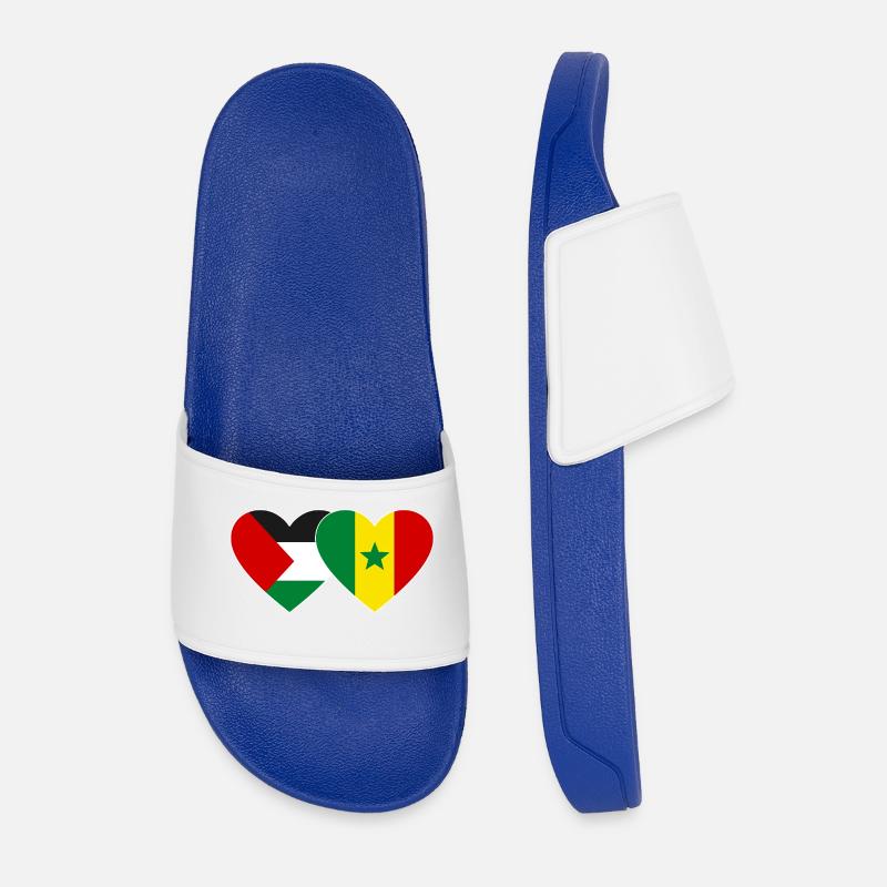 Palaestina Senegal Flagge Herz - Männer Badelatschen - Königsblau