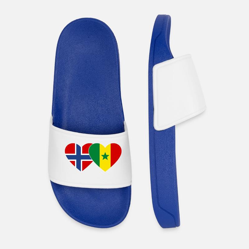 Norwegen Senegal Flagge Herz - Männer Badelatschen - Königsblau
