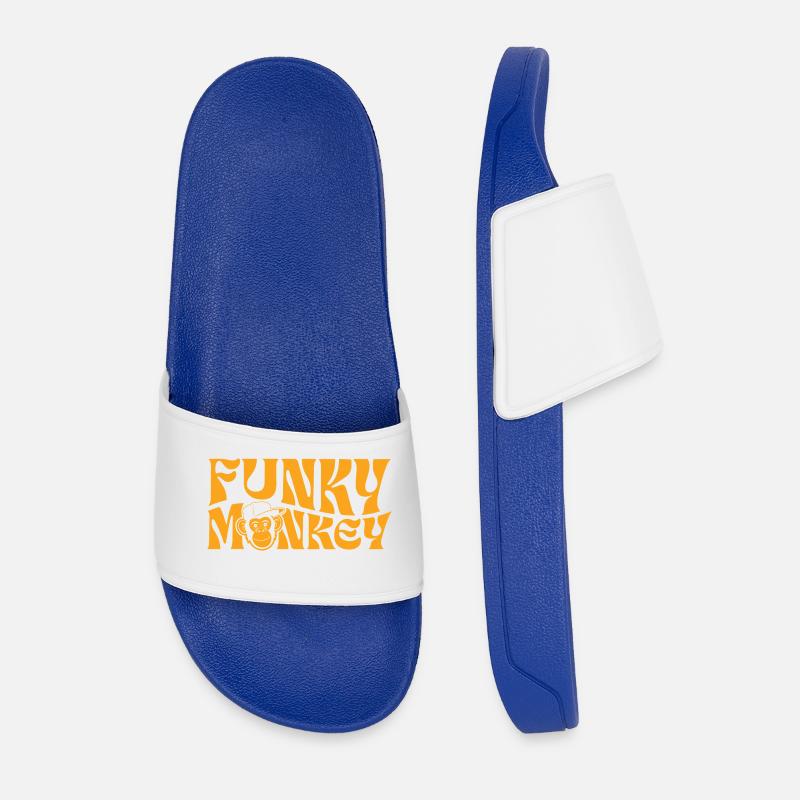 Funky Monkey Retro-Typografie - Männer Badelatschen - Königsblau