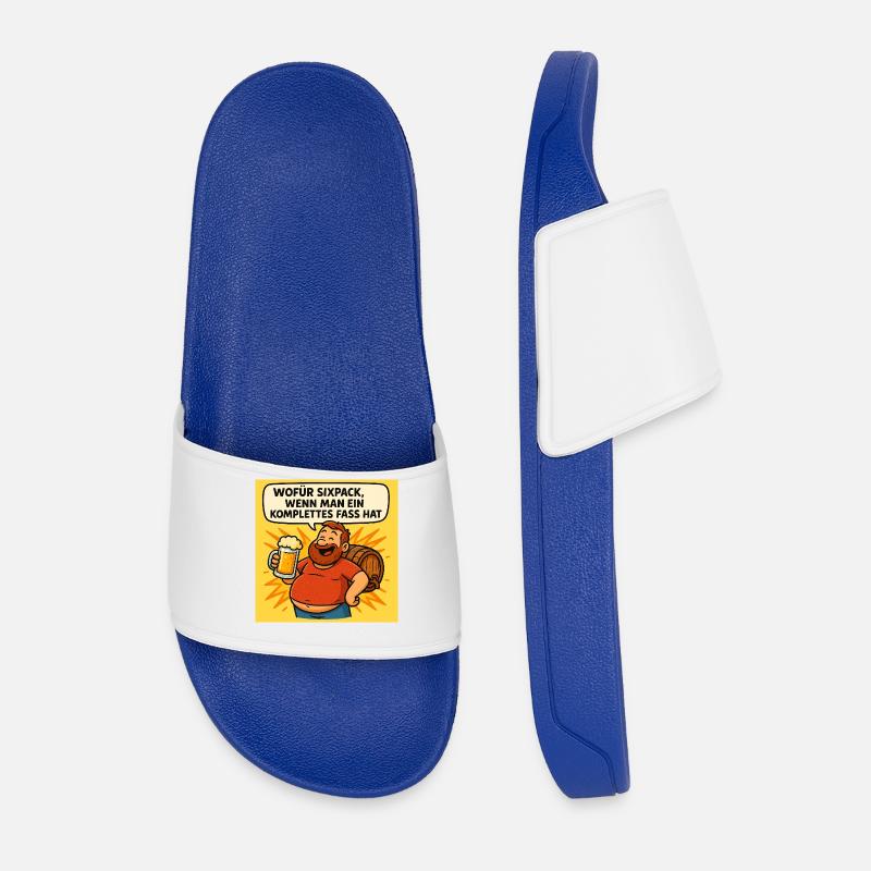 Six Pack oder Fass - Männer Badelatschen - Königsblau