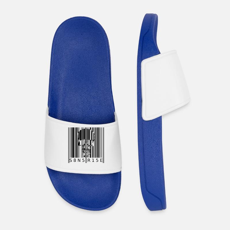 S8N5 R15E Dämonischer Barcode Streetstyle - Männer Badelatschen - Königsblau