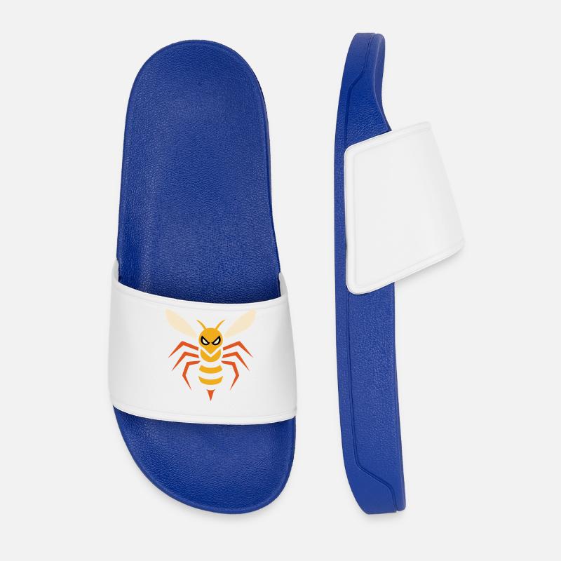 Angry Hornet – angular insect graphic - Men’s Pool Sliders - royal blue