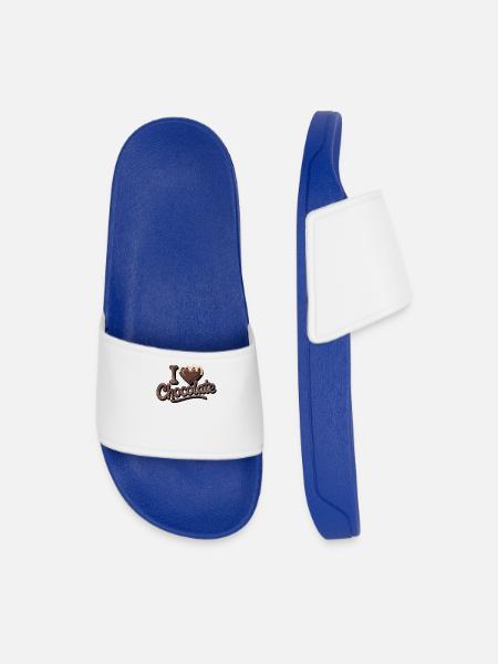 Chocolate Passion I Love Chocolate - Men’s Pool Sliders - royal blue