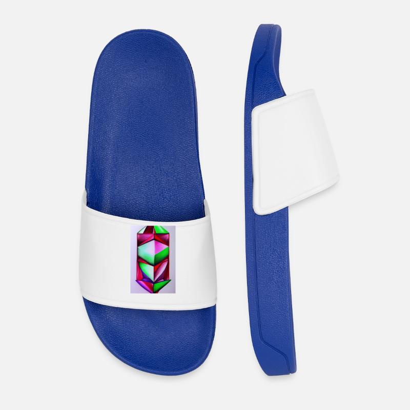 Gemstone Pattern - Men’s Pool Sliders - royal blue