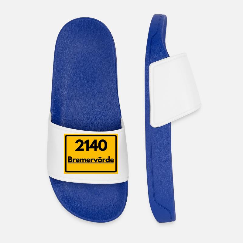 OLD POSTCODE POSTCODE RETRO 2140 BREMERVÖRDE - Men’s Pool Sliders - royal blue