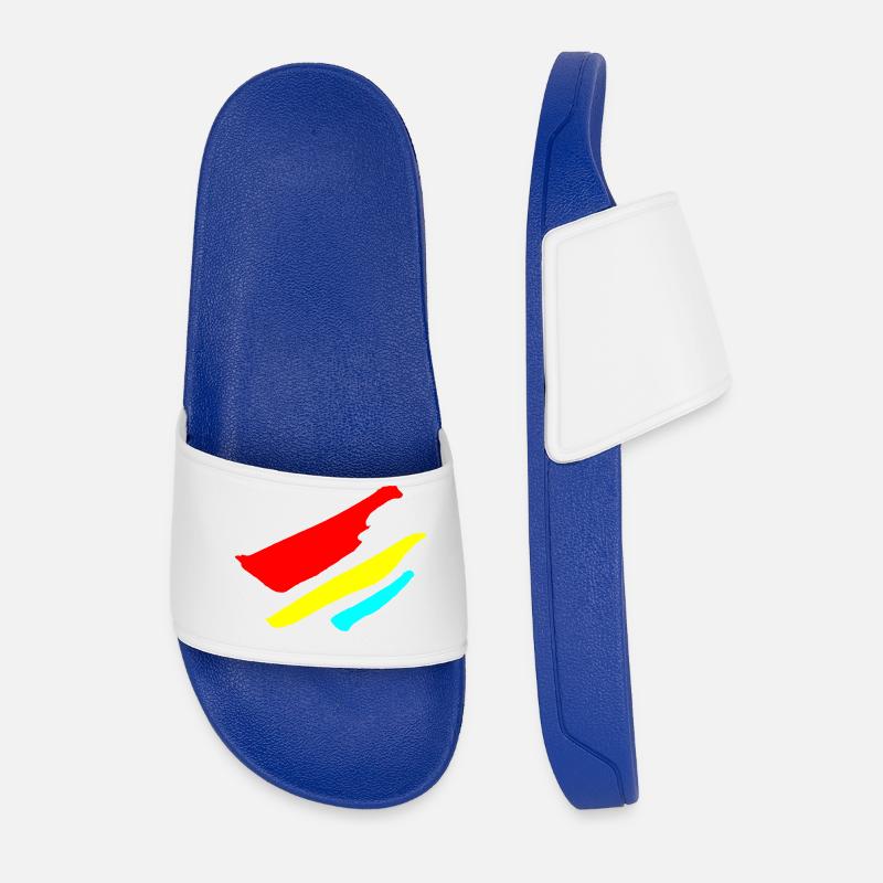 Stripes - Flag Pattern VECTOR - Men’s Pool Sliders - royal blue