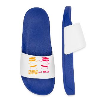 Peanut butter - Men’s Pool Sliders - royal blue - Front