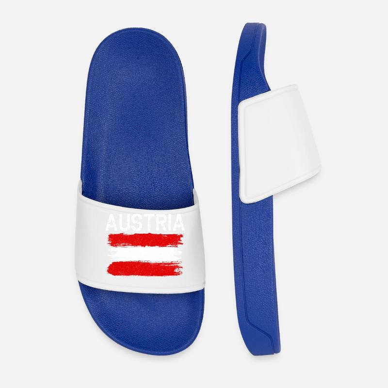 Austria Brushed Flag Graphic - Men’s Pool Sliders - royal blue